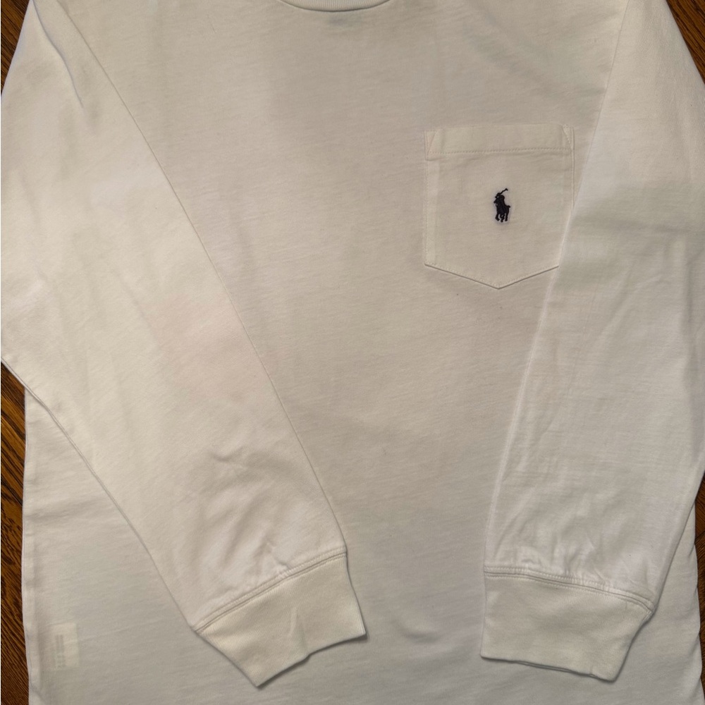 NWT Polo boys long sleeve white cotton t shirt